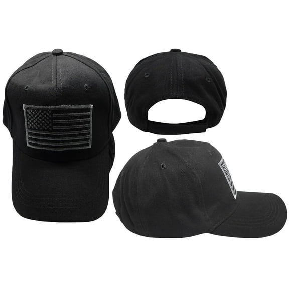 Black American Flag Embroidered Low Profile Baseball Cap US Flag Hat Adjustable