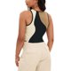 thumbnail image 3 of ATHLECHIC Camiseta sin mangas de verano de bloques de color para mujer, con cuello redondo, básica, crop, para salir, en negro y marrón, 3 of 5