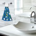 thumbnail image 5 of Yayeee Kitchen Hanging Hand Towels Set of 2 with Loop Bathroom Absorbent Tie Towel, Blue Abstract, 5 of 7