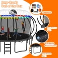 thumbnail image 3 of DeepRoar 2026 Upgraded 14FT Trampoline for Kids and Adults, Heavy Duty 1400LBS Outdoor Trampoline Set with Enclosure, Basketball Hoop, Light and Sprinkler, Recreational Trampolings for Backyard, 3 of 8