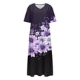 thumbnail image 5 of Ytndtr Womens 2025 Short Sleeves Floral Print V-Neck Summer Sundress Maxi Dress, 5 of 5