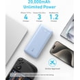 thumbnail image 4 of Anker Power Bank, 20,000mAh Portable Charger with Built-in USB-C Cable, 4 of 5