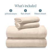 Bare Home Microplush Fleece Sheet Set - Ultra Soft - Deep Pocket - Twin, Sand