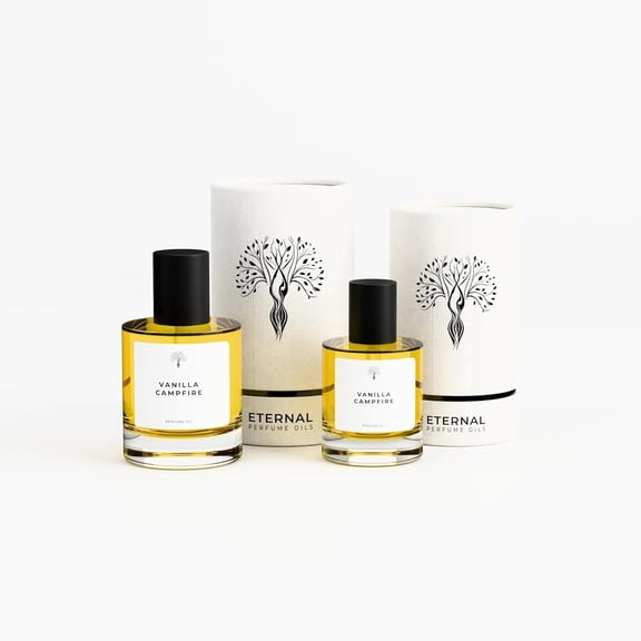 Eternal Perfume Oils Vanilla Campfire Perfume Oil for Women & Men, 1.69 fl oz Bonus 1 fl oz Dropper Bottles (Pack of 2), Alcohol-Free Long-Lasting Concentrated Fragrance