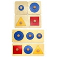 thumbnail image 3 of Montessori Wood Knob Puzzle Peg Board Geometric Shape Match Baby Educational Toy, 3 of 10