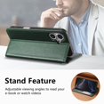 thumbnail image 2 of Allytechgroup Wallet Case for Apple iPhone 15 Pro Max, Rugged TPU Faux Leather Flip Cover with Shock-Absorbent Protection, Card & Cash Slots, Stand Holder, Anti-Scratch Wrist Strap Design, Green, 2 of 12