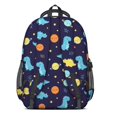 thumbnail image 3 of Dinosaur and Planet Navy Pattern Backpack for School, Cute School Bag with Adjustable Shoulder Straps and Padded Back, 16.9"x12.6"x5.9", 3 of 5