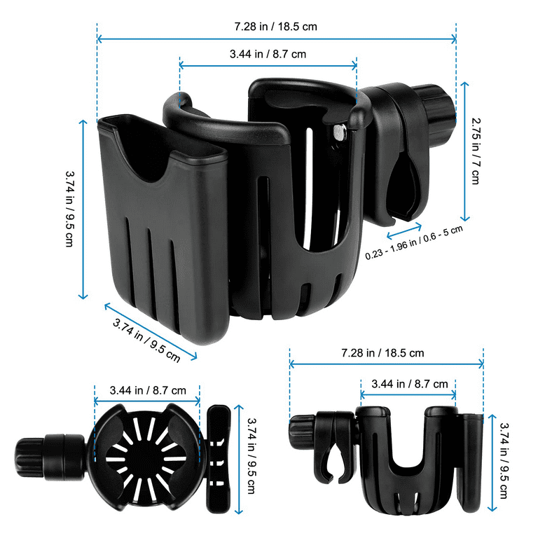 2 in 1 Stroller Cup Holder with Phone Holder Universal Bike Cup Holder  Organizer for Stroller, Wheelchair, Bicycle 