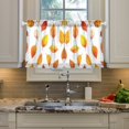 thumbnail image 2 of Yayeee Kitchen Curtains Tier Pair Light Filtering 27"x36" Rod Pocket Short Cafe Window Panel, Orange Leaves, 2 of 7