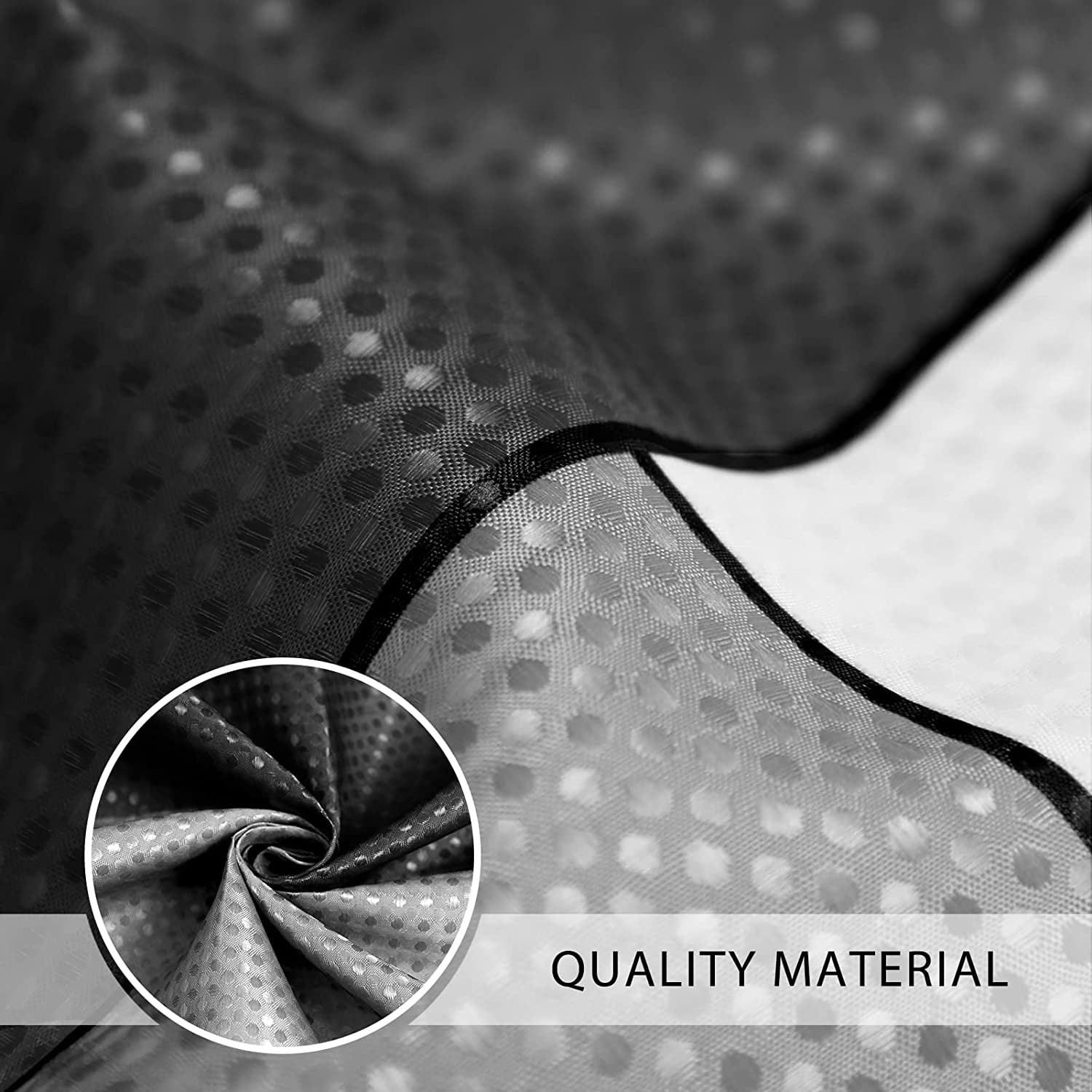 Black Shower Curtain Waffle Fabric Shower Curtain Set with Hooks Modern Black and White Grey Geometric Shower Curtains for Bathroom Water Repellent Bath Curtain for Men Bathroom Decor, 72×72 Inches