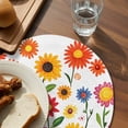 thumbnail image 4 of Round Placemats Colorful Sunflower 15 inch Set of 4 Table Mats for Dining Table Watercolor Spring Heat Resistant Non-Slip Kitchen & Home Decorative Place Mat Set, 4 of 8