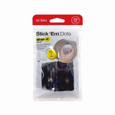 Wrap-It Stick 'Em Small Plastic Hook and Loop Fastener 0.75 in. L 50 pk