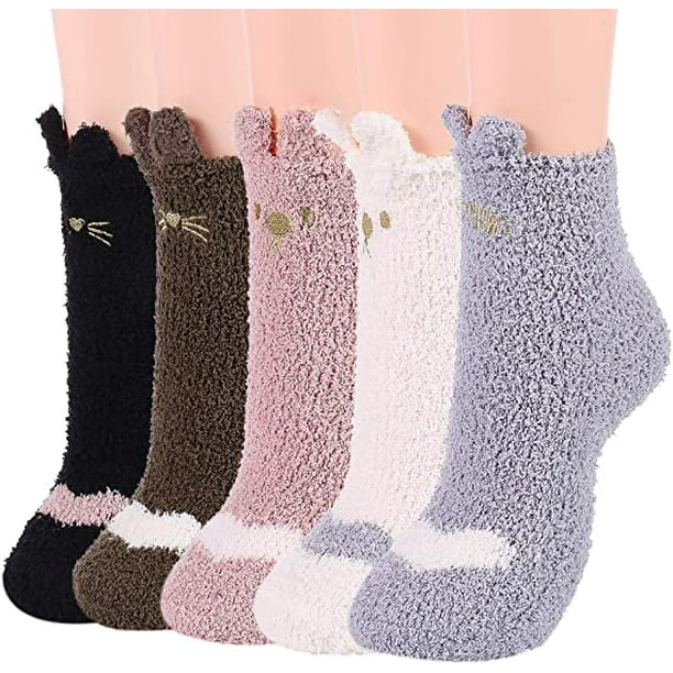 Womens Fuzzy Socks Non-slip Slipper Socks Soft Non Skid Hospital