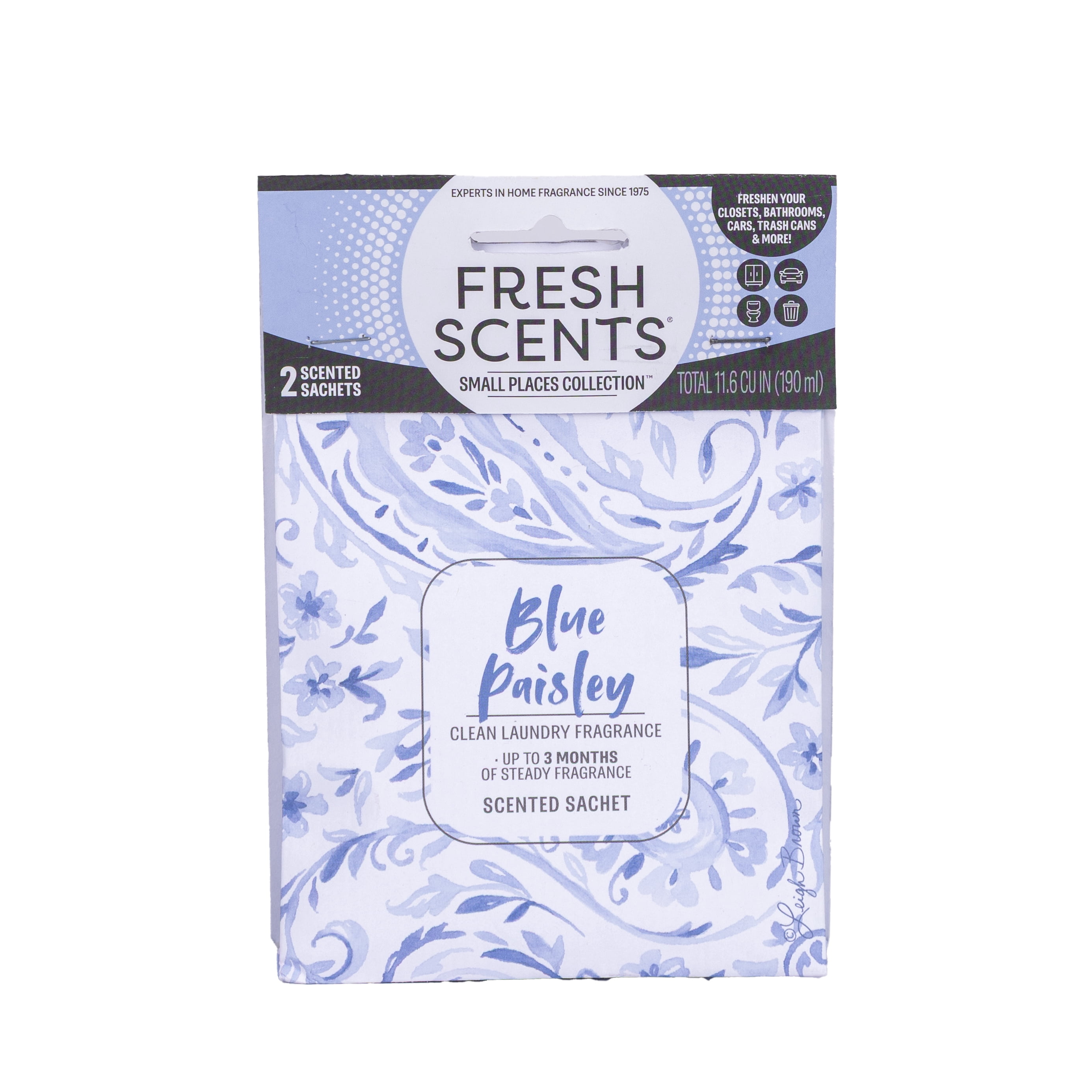 (2 pack) Paisley - Fresh Scents 2 Pack scented sachet - Small Places Collection