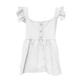 thumbnail image 5 of ZHOUCHANKIDS Womens Tank Tops Casual Summer Square Neck Tops Ruffle Strap Sleeveless Peplum Blouses Trendy Tank Top White XXXL, 5 of 5