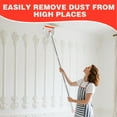 thumbnail image 3 of Wall & Baseboard Cleaner Mop Tool with 147cm Long Handle for Cleaning Baseboard Window Floor Ceiling Bathtub Tub Tile Scrubber Brush with 4 Reusable Pads, 3 of 7