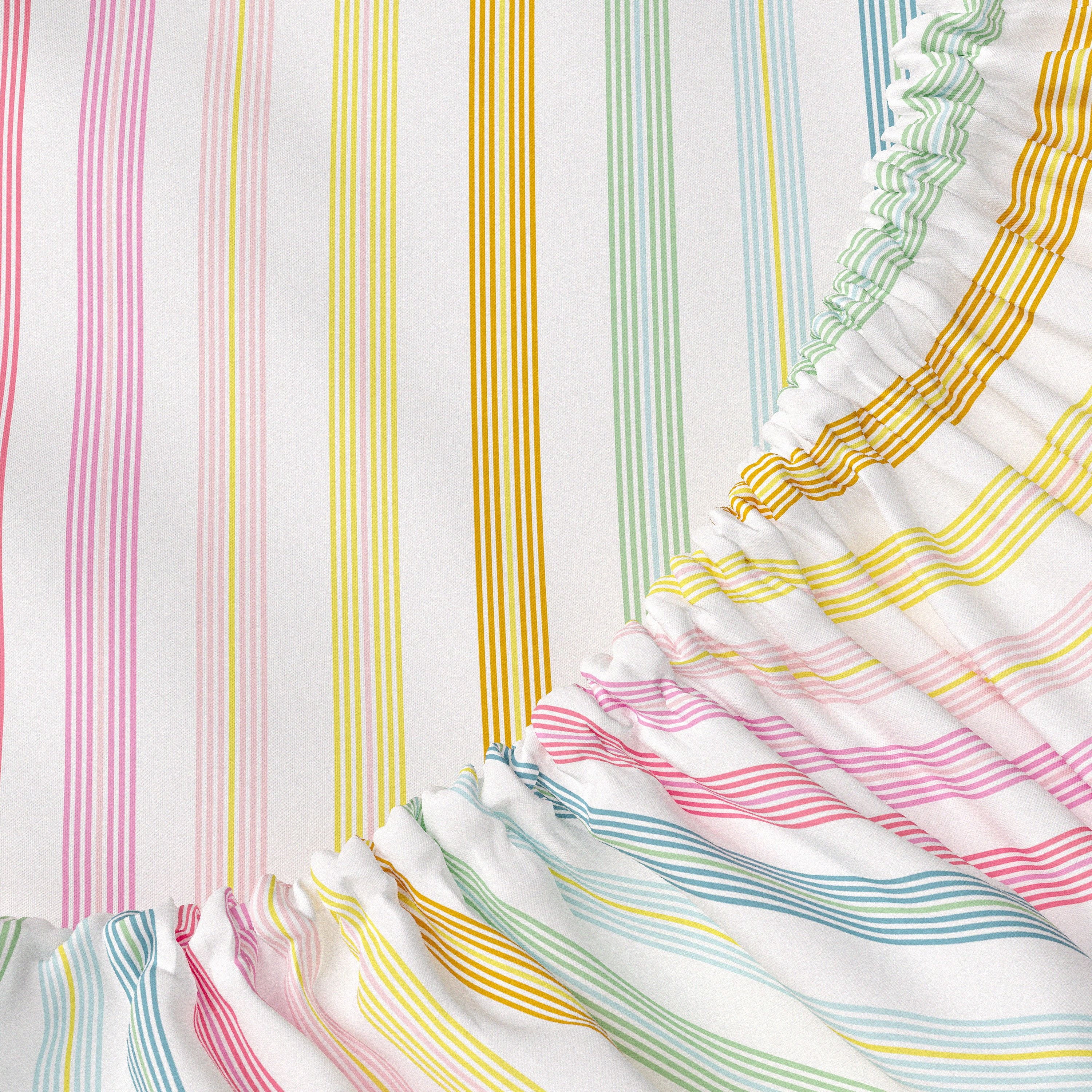 Mainstays Kids Microfiber Bed Sheet Set, Queen, Rainbow Stripe, 4 Pieces