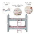thumbnail image 4 of Olivia's Little World 18" Doll Wooden Convertible Bunk Bed, Gray, 4 of 8