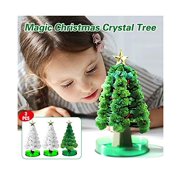 Creazybee Magic Growing Crystal Christmas Tree 3 Set, Novelty Kit For Kids Diy Creative Kids Diy Magic Growing Halloween Decorations Tree Xmas Gift (Wh+Wh+Gn)