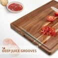 thumbnail image 3 of Acacia Wood Cutting Board, Large Wood Cutting Board withJu-iceGroove and Handle for Kitchen, Butcher Block Cutting Board for Meat Vegetables, Turkey Tray for Christmas, Reversible, 3 of 9