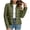 Army Green, variant on Womens Puffer Jackets, Full Zip Lightweight Long Sleeve Stand up Collar Winter Outerwear with Pockets White Size L