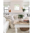 thumbnail image 5 of Green Leaf Windows Valances Curtain Watercolor Floral Green Eucalyptus Kitchen Valances Rod Pocket Round Leaves Window Treatment Short Topper Curtains for Kitchen Bathroom Living Room 1 Panel,54x18 in, 5 of 6