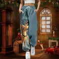 thumbnail image 2 of Trouser Pants for Women Christmas Santa Stretchy Relaxed Fit Lightweight Soft Comfy Pants for Women, 2 of 4