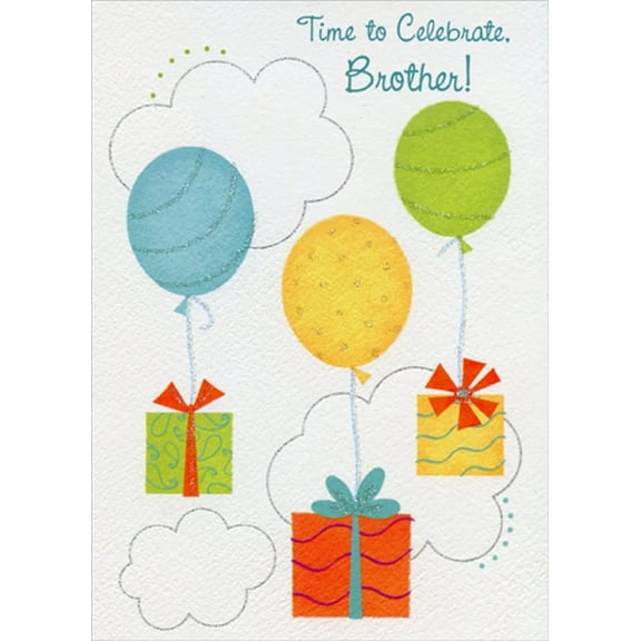 Designer Greetings Three Balloons, Three Gifts Birthday Card for Brother