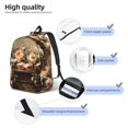 thumbnail image 4 of Rateoe Vintage Peonies Rustic Charm Pattern Canvas College Laptop Backpack,Travel Daypack,Durable Rucksack Travel Notebook Bag School Backpack Book Bag for Men Women-Small, 4 of 7