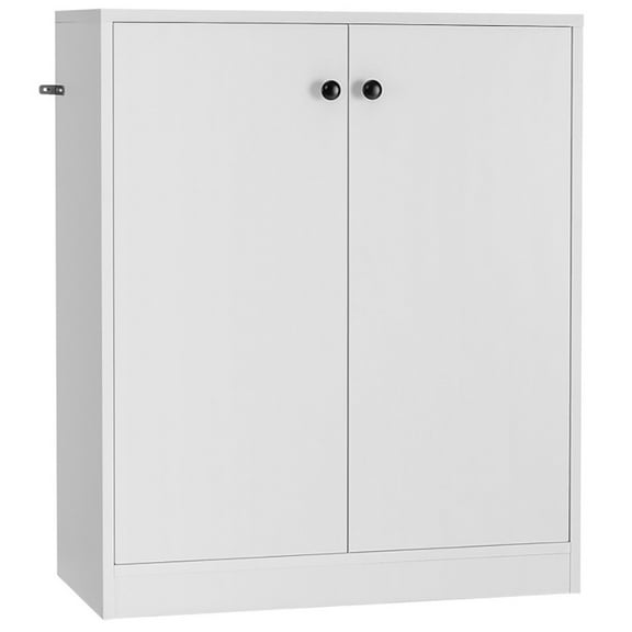 GVN 2 Door Storage Base Cabinet with 3-Tier Shelf-White
