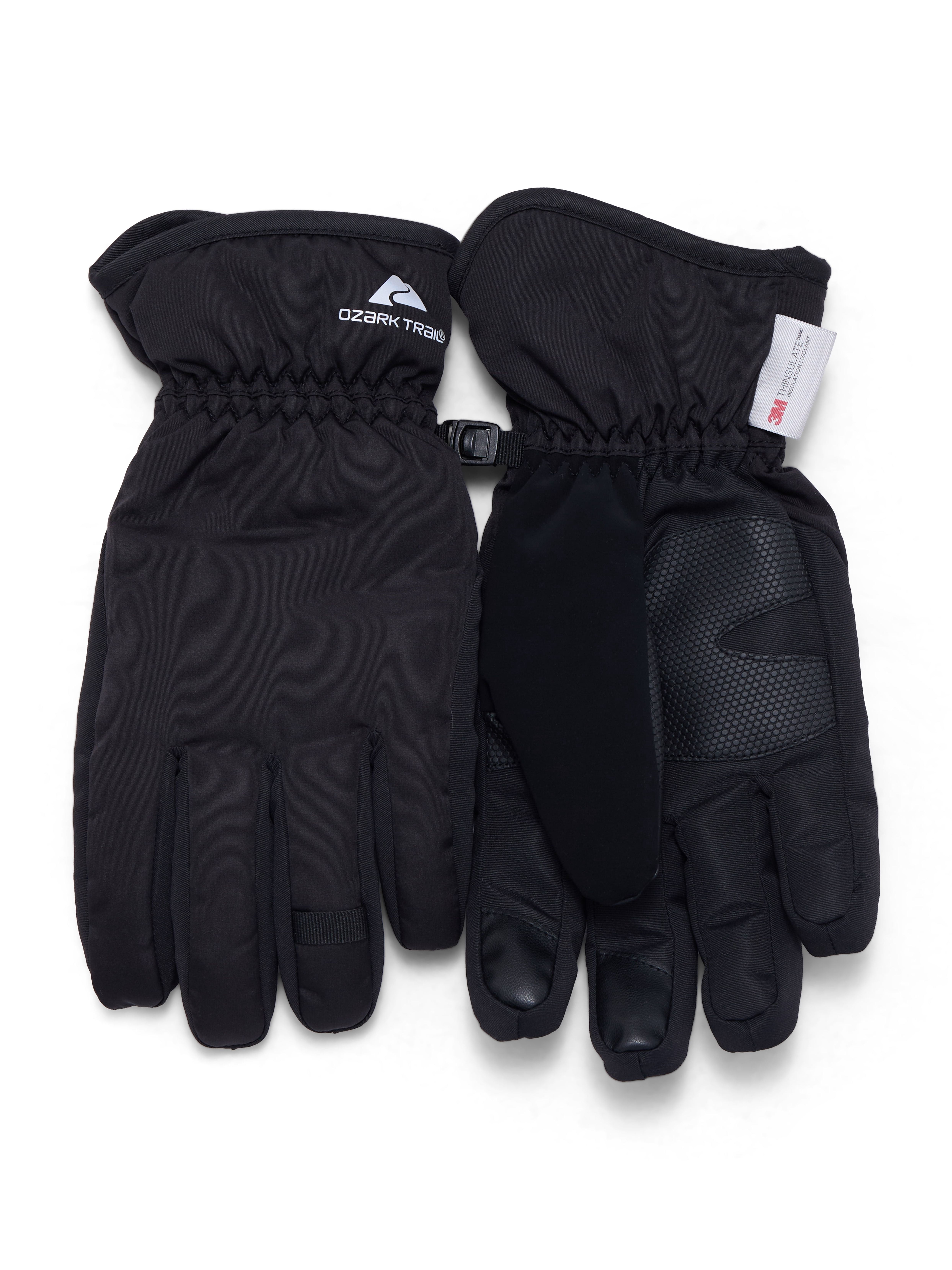 Ozark Trail Women's Hybrid Ski Gloves, Black Soot