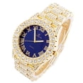 thumbnail image 3 of Charles Raymond Mens Silver Big Rocks with Roman Numerals Fully Iced Out Colorful Dial Watch - ST10327 RN Single (Gold Royal Blue), 3 of 4