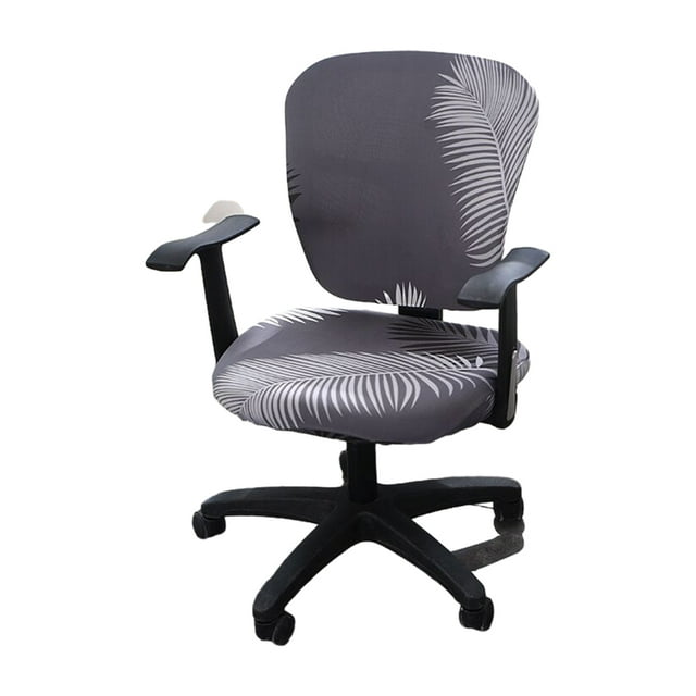 Housse Extensible pour Chaise d'Ordinateur, Housse de Chaise de Bureau, Housse de Chaise en Polyester à Haute Élasticité, Feuille Noire