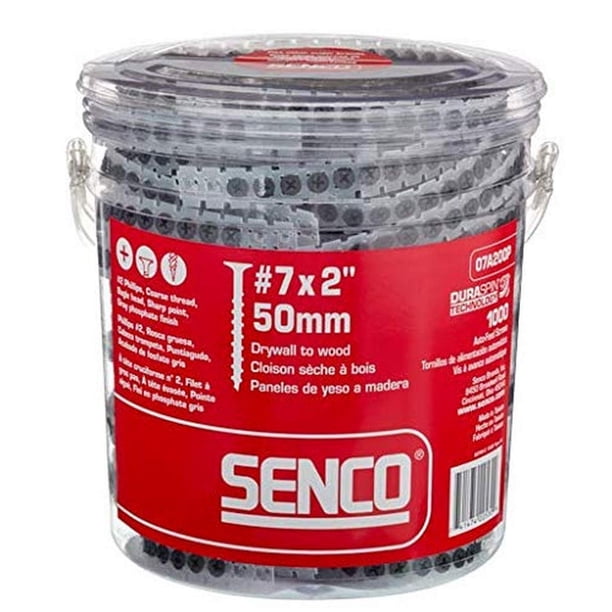 Tornillo Senco 07A200P Duraspin #7 x 2 para paneles de yeso a madera (1000)