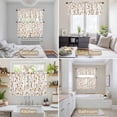 thumbnail image 6 of Brown Spring Floral Kitchen Curtains Sets for Windows 24 Inch Length, Flowers Botanical Elegant Pastoral Rod Pocket Window Treatments Tier Curtains and Valances Set for Bedroom/Bathroom, 6 of 8