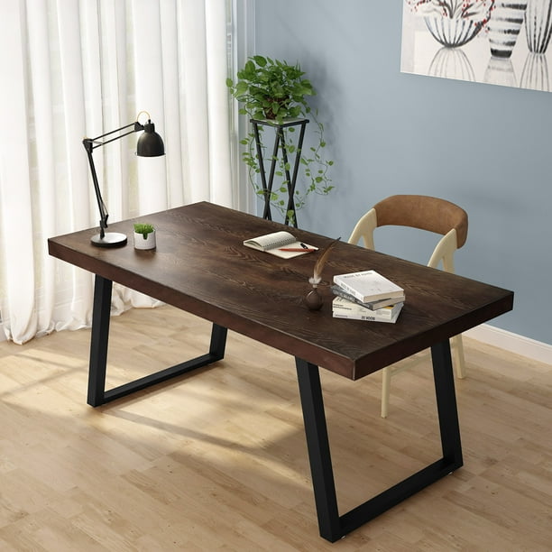 Tribesigns 55 Rustic Solid Wood Computer Desk With Reclaimed Look
