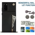 thumbnail image 5 of Crossbody Wallet Case for Samsung Galaxy Note 20 with Card Holder, Purse Cover Removable Cross Body Strap for Galaxy Note 20 Zipper Phone Case Black, 5 of 18