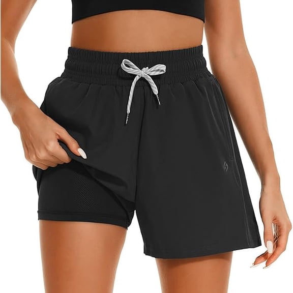 Women's 4'' Swim Shorts Quick Dry Board Shorts with Boxer Liner Pockets Swimsuit Bottoms