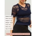 thumbnail image 4 of As Rose Rich Women's Mesh Crop Top Workout Fishnet Shirt, L, 4 of 9