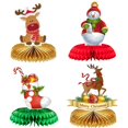 thumbnail image 5 of RV 9 piezas de centros de mesa de panal de Navidad – Decoraciones de mesa de Navidad vintage Papá Noel pan de jengibre muñeco de nieve bolas de pastel tapas de mesa centros de mesa de Navidad 3D temáticos vintage brillar Electrónica, 5 of 5