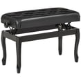 thumbnail image 1 of HOMCOM High Gloss Adjustable Height Piano Bench Stool PU Leather Black, 1 of 10