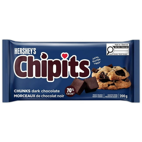 HERSHEY'S CHIPITS 70% Dark Chocolate Chunks, 200 g
