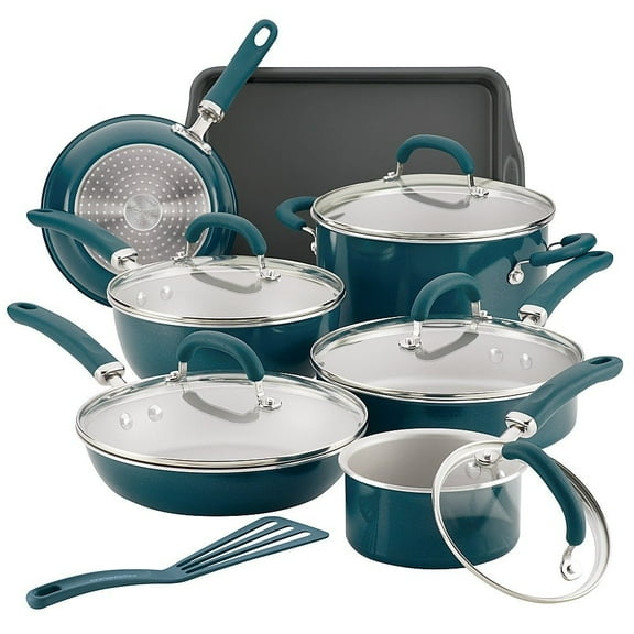 13-Piece Cookware Set - Teal Shimmer