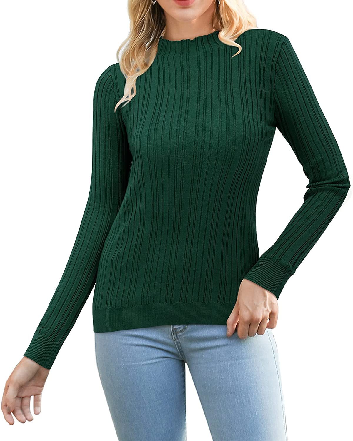 rib knit mock turtleneck