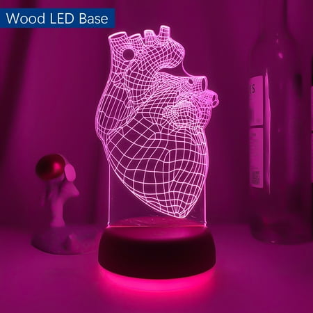 

Acrylic Led Night Light Heart PNL for Bedroom ration Color Changing Nightlight for Fans Gift Room r QLF Coeurs 3d Lamps