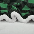 thumbnail image 4 of Catalonia Sherpa Wearable Blanket with Sleeves Arms, Super Soft Warm Comfy Large Fleece Plush Sleeved TV Throws Wrap Robe Blanket for Adult Women and Men, Green Check, 72" x 55", 4 of 5