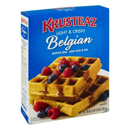 Crisp Box - (6 Pack) Krusteaz Light & Crispy Belgian Supreme Waffle Mix, 28oz Box