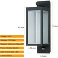 thumbnail image 6 of Motion Sensor Outdoor Wall Lantern 2 Pack Black Modern LED Exterior Light Fixture with Clear Glass for House Garage IP54 Waterproof 750LM, 6 of 14