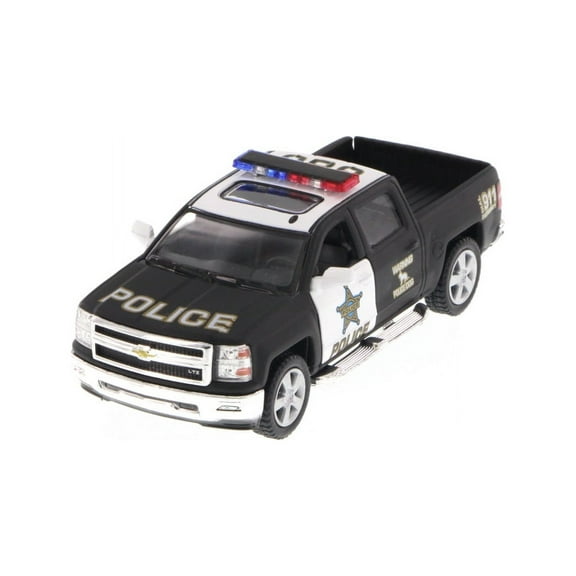 2014 Chevy Silverado Police Pick-Up, Black & White - Kinsmart 5381DP - 1/46 Scale Diecast Model Toy Car (Brand New, but NOT IN BOX)