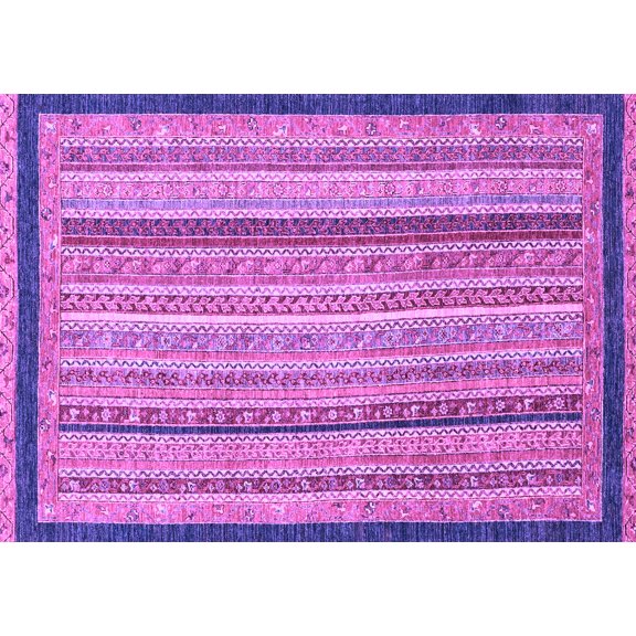 Ahgly Company Indoor Rectangle Oriental Purple Modern Area Rugs, 5' x 7'